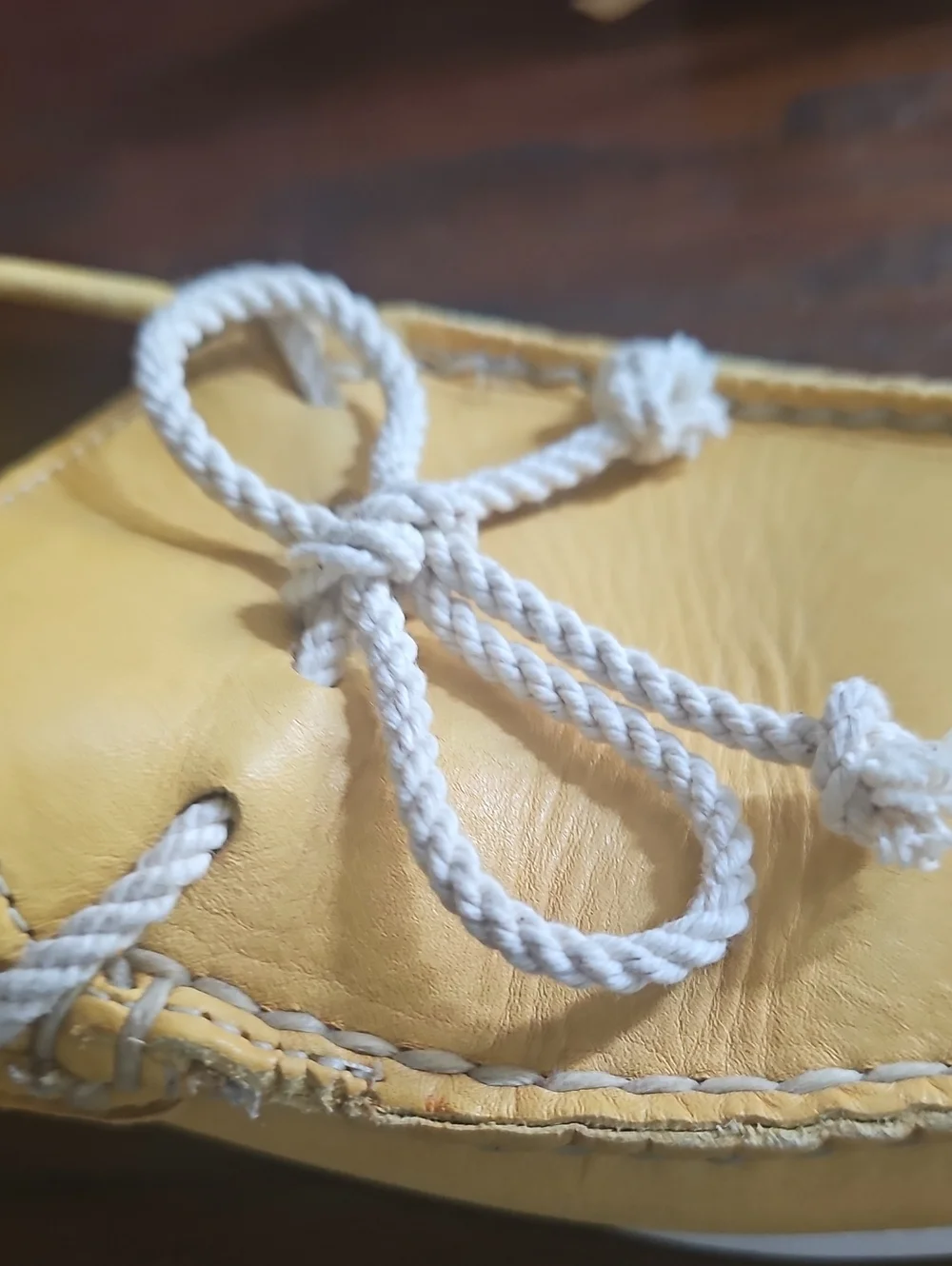 Ralph Lauren For Sperry Yellow Leather Boat Shoes with White Laces. Size 11